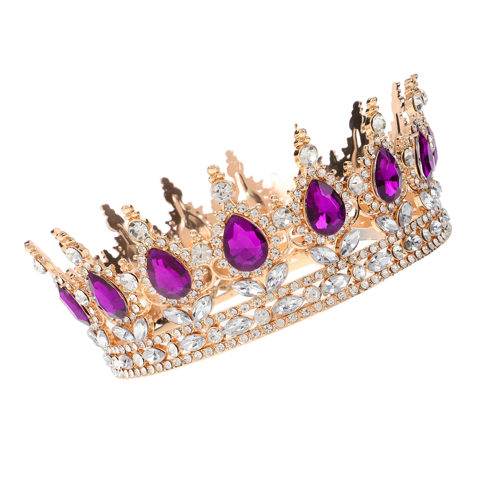 

Round Hair Accessories Drop Diamond Crown Miss Bride The Wedding for Women Rhinestone Alloy Princess Tiara Headband Bridal