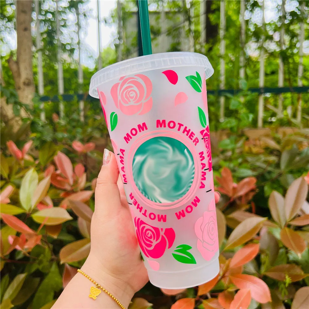 Personalized Starbucks Tumbler Flower Design