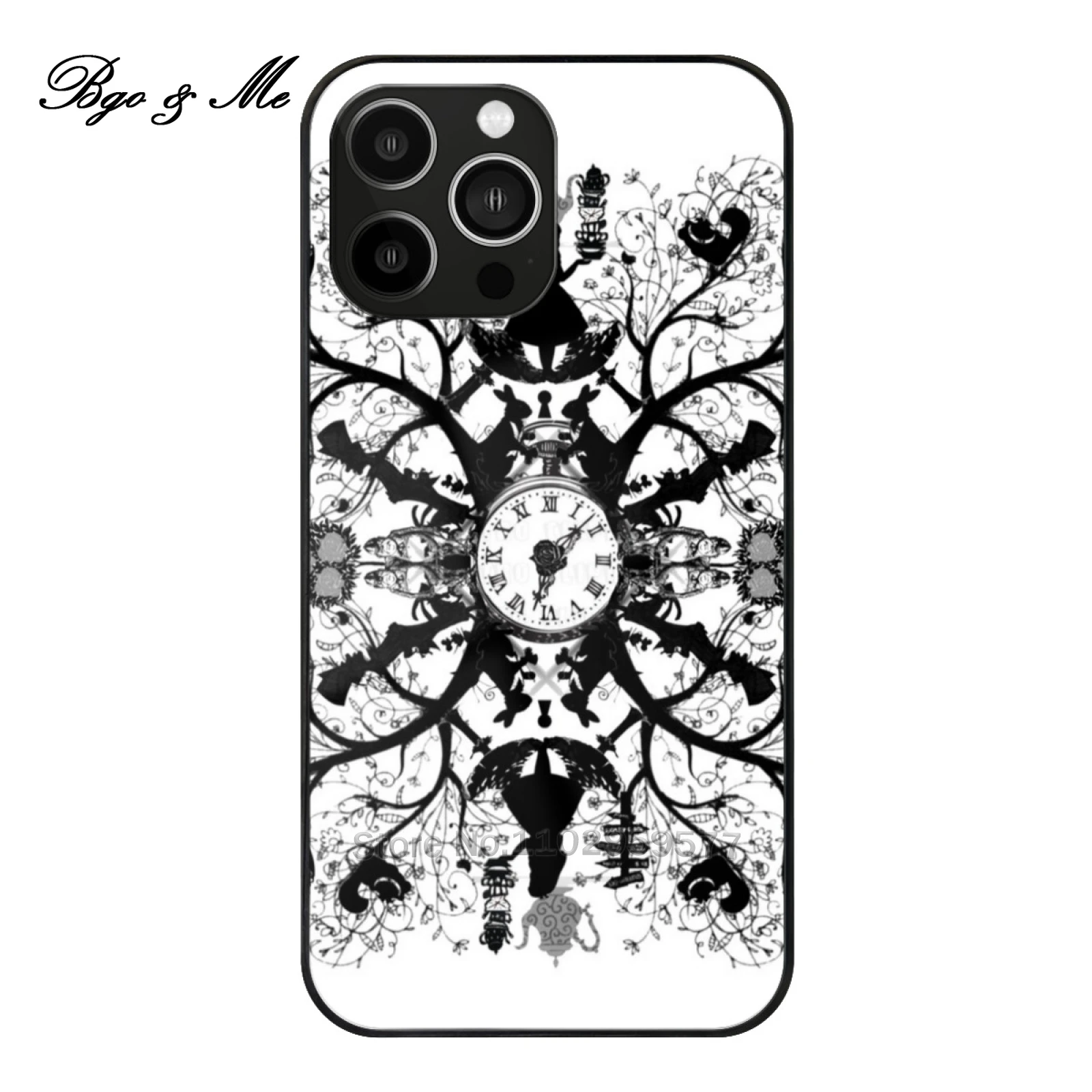 

Think Ink Tempered Glass Case For Iphone 15 14 13 12 Pro Max Case Alice In Rabbit Creepy Scary Mandala