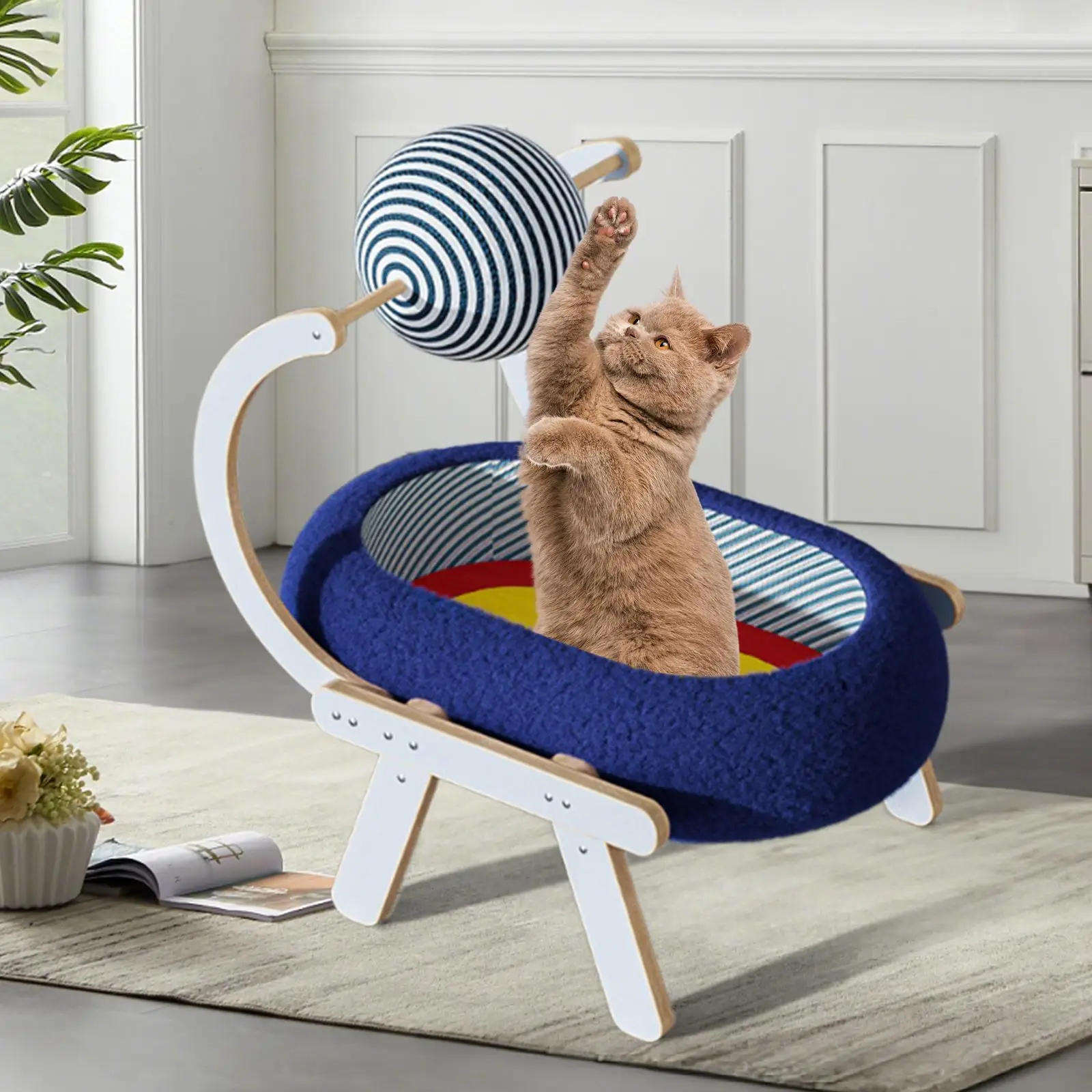 Sisal Cat Bed Cats Scratch Pad Bowl Pet Supplies Kitten Interactive Toy Wooden Rack with Ball Cat Scratcher Pad for Exercise Sisal Cat Bed Cats Scratch Pad Bowl Pet Supplies Kitten Interactive Toy Wooden Rack with Ball Cat Scratcher Pad for Exercise