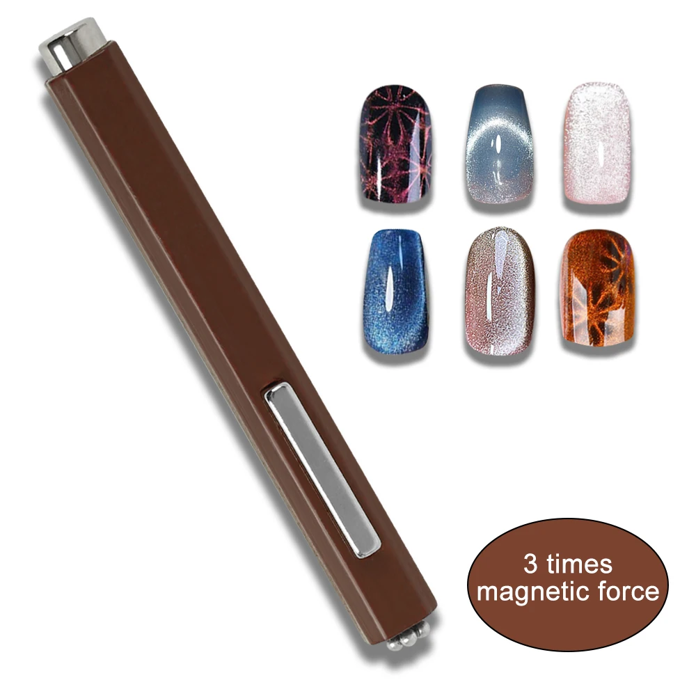 Magnetic Nail Pen 3IN1 Professional Strong Cat Eye Gel Magnet Pen Multi-functional French Line/Flowers Magnetic Laser Line Effect