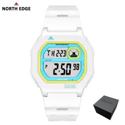 NORTH EDGE X1 Men's Digital Smart Watch - Waterproof, Luminous with Stopwatch and Alarm Features (X1 - White)