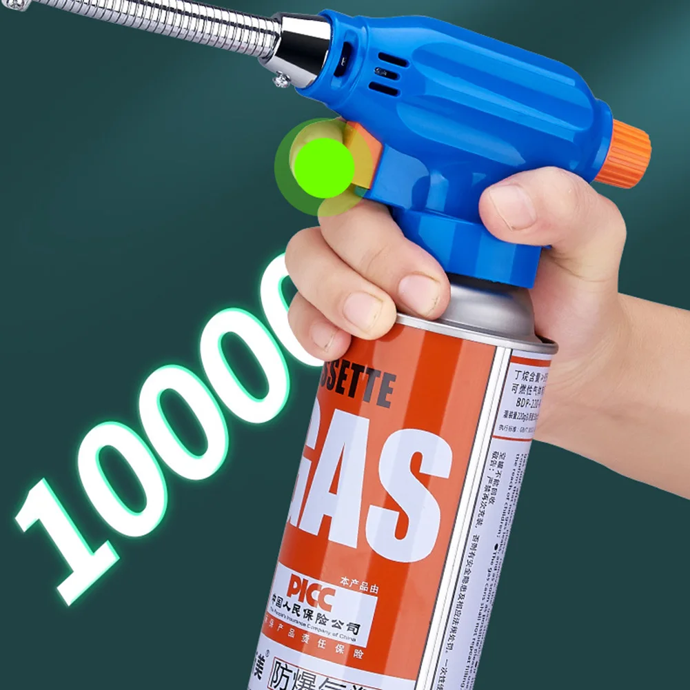 Metal Flame Gas Torch Lighter Portable Tool Gas Burner Flame Torch Flamethrower with Adjustable Hose Welding Equipment