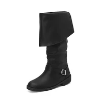 Medieval Leather Boots Jack Sparrow Renaissance Half Haddock Shoes Footwear Larp Pirate Warrior Vintage Jackboot For Adult - Image 2