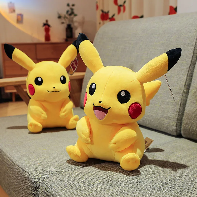 Original Big Size Pikachu Plush Toy Stuffed Anime Doll Smiling