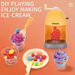 PUXIDA – Machine à crème glacée en Plasticine, Gel de boue coloré manuel, 4 formes, outil de moulage d'imitation élevé pour 3 enfants, ensemble de jeu de simulation de bricolage 