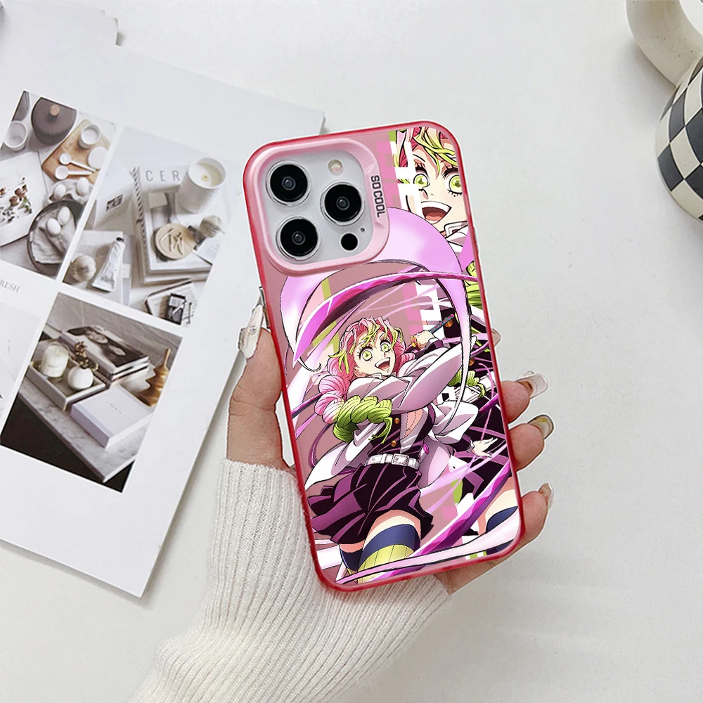 thumbnail image 1 of Funda de teléfono de Anime Demon Slayer para iPhone, cubierta trasera a prueba de golpes, mate caramelo, lo último de Japón, 15, 14, 13, 12, 11 Pro Max, XR, XSMAX, 7 Plus, 1 of 5