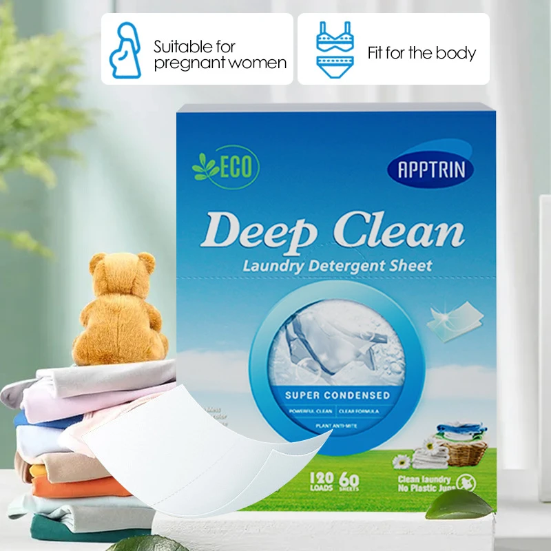 60 PCS Laundry Detergent Sheets Easy Dissolve Laundry Tablets Bubble