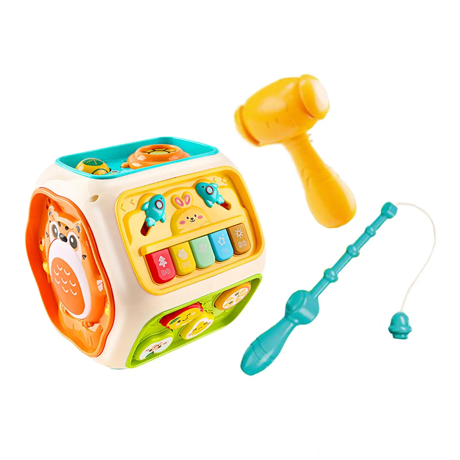 Children's Hand Beat Drum Set with Lights and Sounds Activity Center for 1 2 3 4 Year Old Kids Preschool Toddlers Birthday Gifts