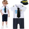 Baby Boy Pilot Romper Newborn Astronaut Costume Space Suit  Infant Halloween Carnival Fancy Dress Playsuit Aviator Jumpsuit 1