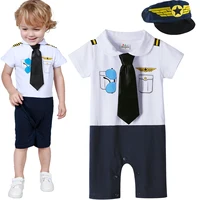 Baby Boy Pilot Romper Newborn Astronaut Costume Space Suit  Infant Halloween Carnival Fancy Dress Playsuit Aviator Jumpsuit 1