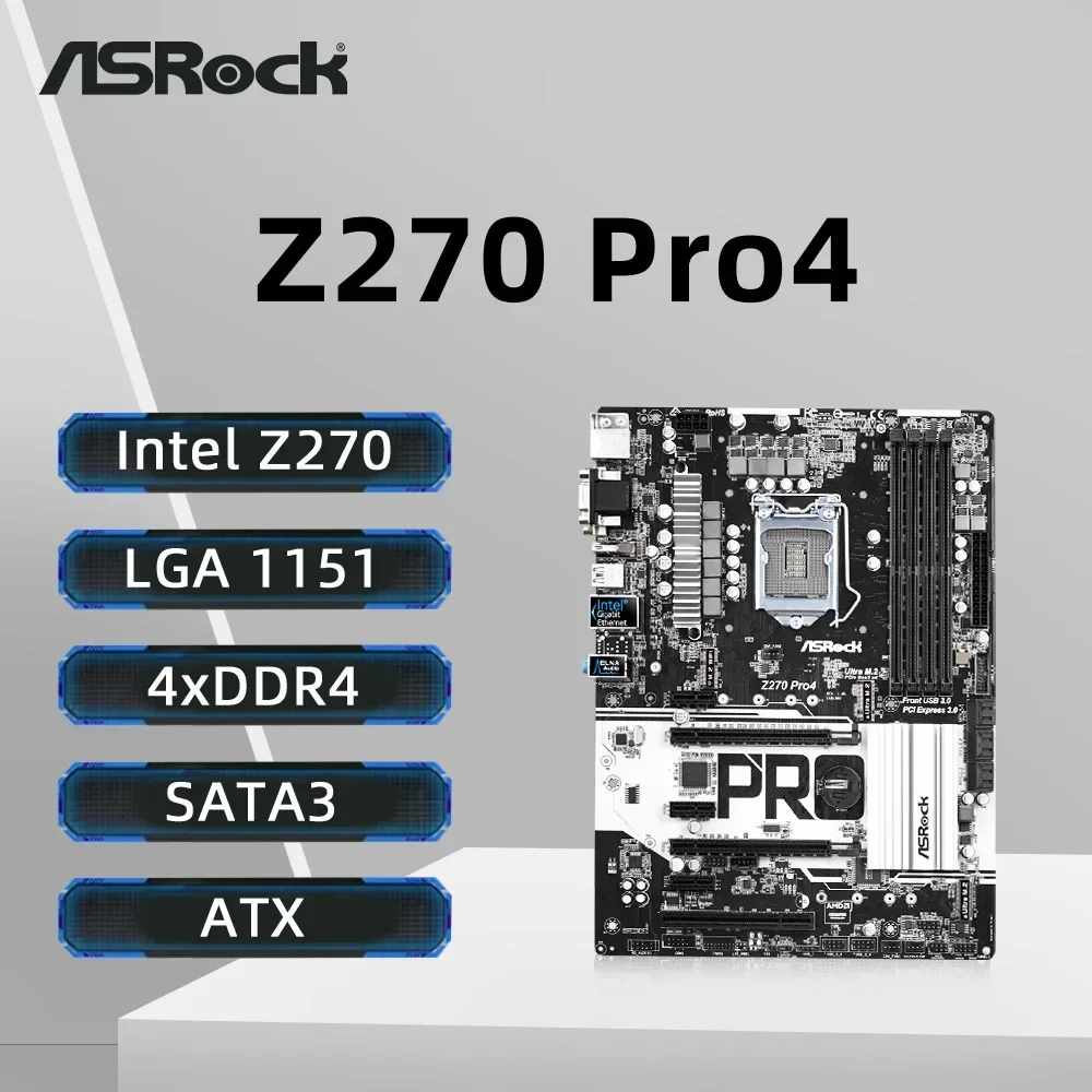 CPU ASRock Z270 Pro + i7 7700k ASRock Z270 PRO4 Motherboard Support i7-7700K 6700 i5-7600