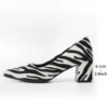 Women's Classic Zebra Sriped Pointed Square Heel High Heels Suitable For Various Occasions Work And Parties Shoes 2.4 Inches ﻿ 6