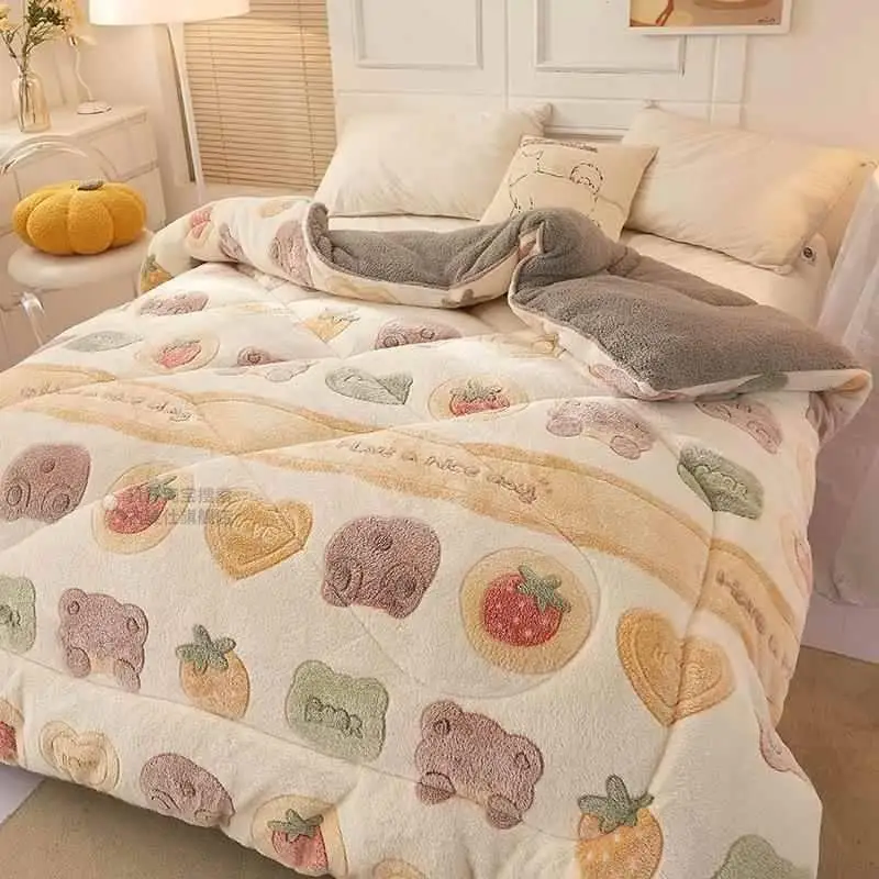 שמיכת חורף חמה ומעובה מבד קטיפה כבשים, כותנה חמה, קטיפה חלבית, ליבה מפלנל, קטיפה קורל, 2025 שמיכת חום חמה ומבוקשת