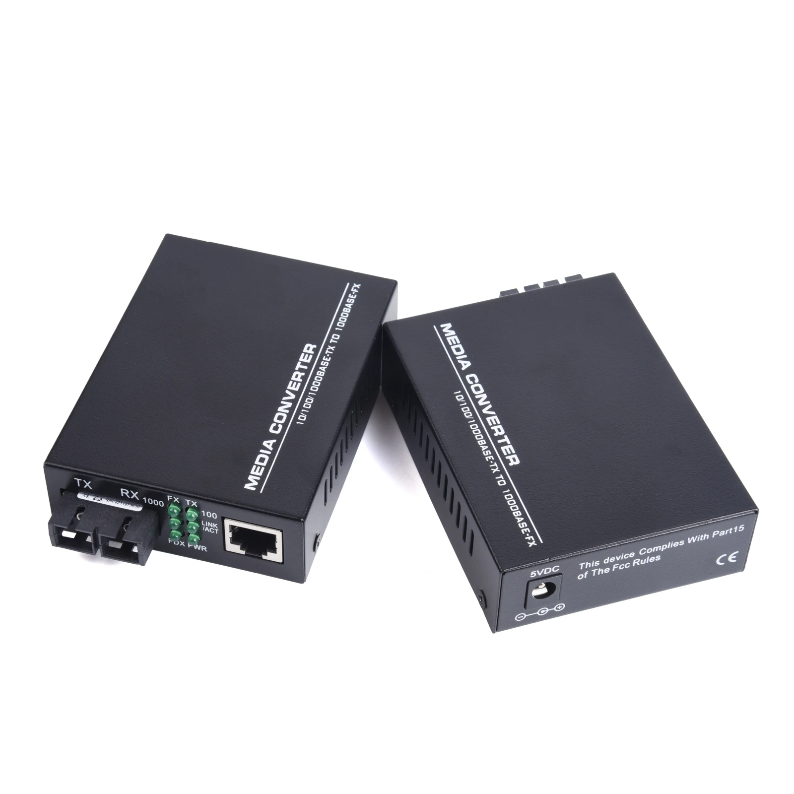 1Pair Gigabit Fiber Optical Media Converter Switch 1000M Single Mode Multimode UPC/APC 2 SC-Port to 1 RJ45 Fiber Transceiver Kit