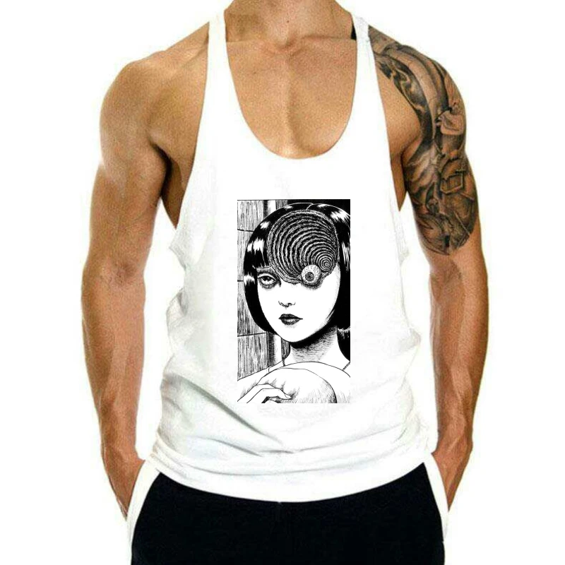 

Uzumaki Junji Ito Japanese Horror Manga tank top men Mens Tee Halloween Gift New Men'S sleeveless tank top men Cotton