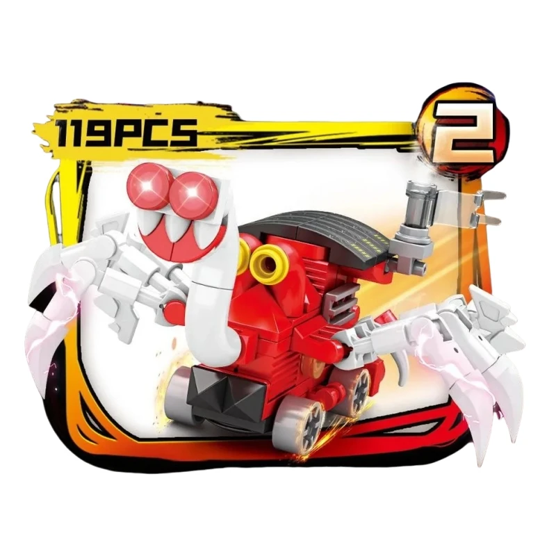 Set Blocchi MOC Choo-Choo Charles – 509 Pezzi, Treno Ragno E Treno Giallo, Compatibile LEGO