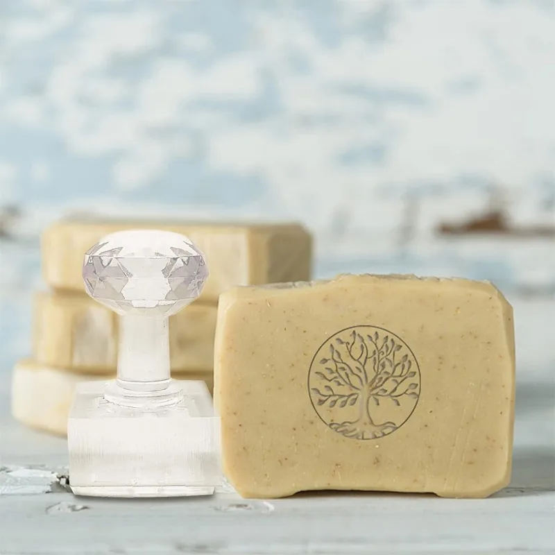 Timbro Personalizzato Per Sapone Fai-da-Te – Acrilico Con Manico, Dimensioni Da 13 A 90 Mm, Ideale Per Hobbisti