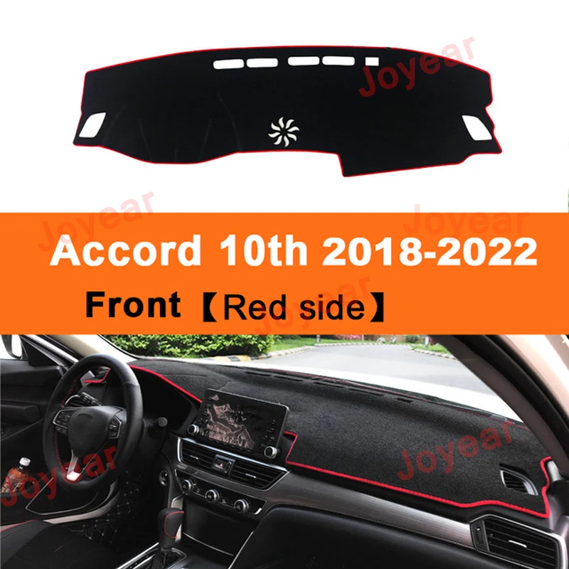

For Honda Accord 10th 2018-2021 Car Dashboard Cover Mat Avoid Light Pad Instrument Platform Dash Board Cushion Carpet Protector
