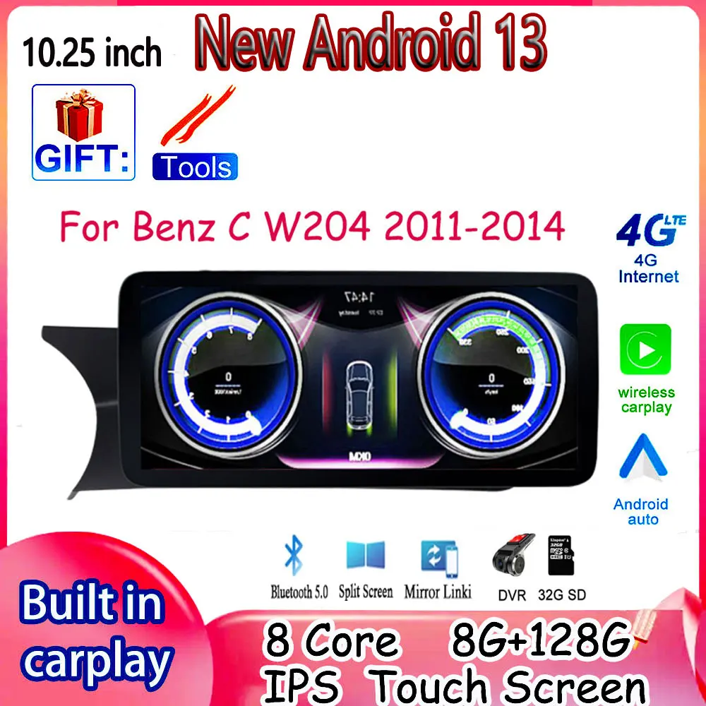 

Car Multimedia Stereo Radio Player For Benz W211 W212 W213 2009-2016 GPS Navigation 10.25 Inch Android 13 Carplay Monitors