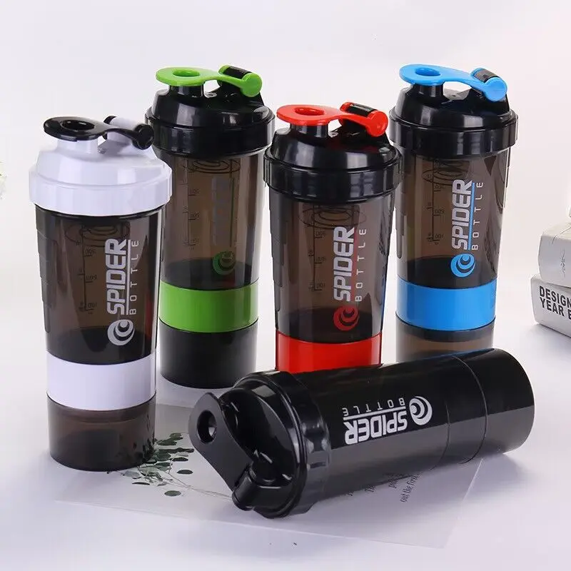 3 Layers Shaker Protein Bottle Powder Shake Cup Large Capacity Water Bottle Mixing Cup Body Building Exercise Mixing