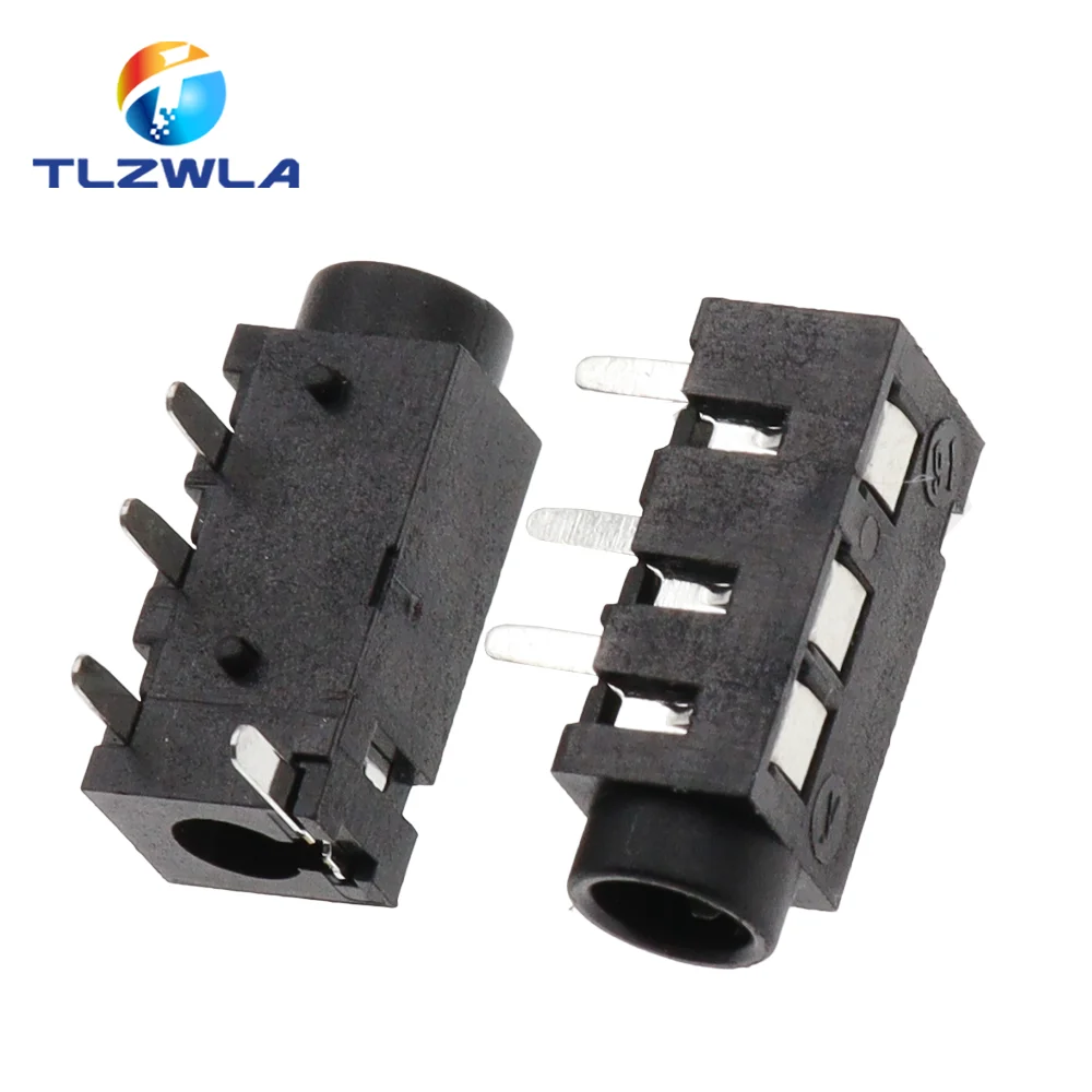 TLZWLA audio socket headphone connector PJ320A, model PJ 320, 3.5 mm, DIP type, 4 pin, audio interface