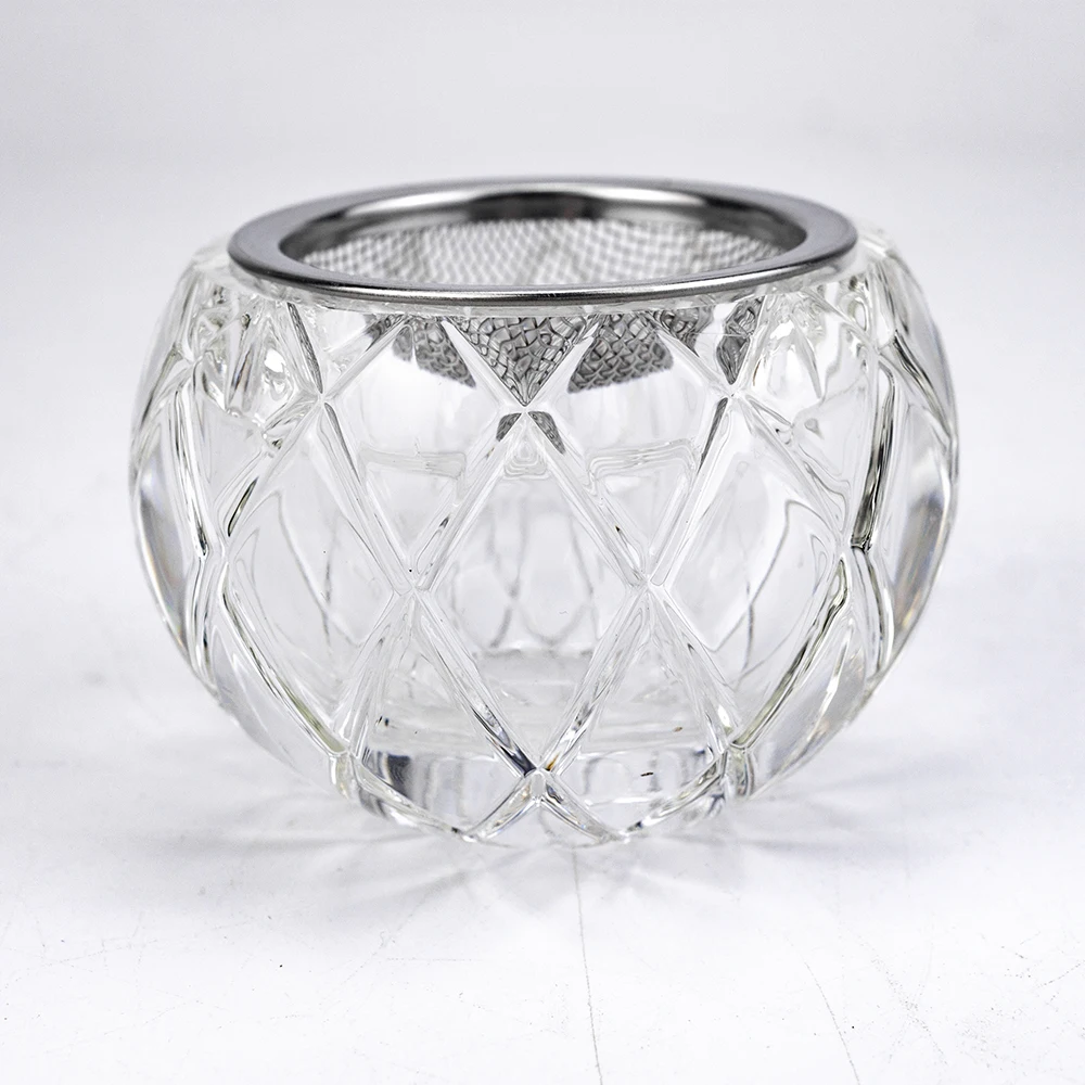 Dschinni Shisha Bowl Transparent Glass Hookah Bowl Metal Hookah Tobacco Filter Net Nargile Chicha Cachimbas Tobacco