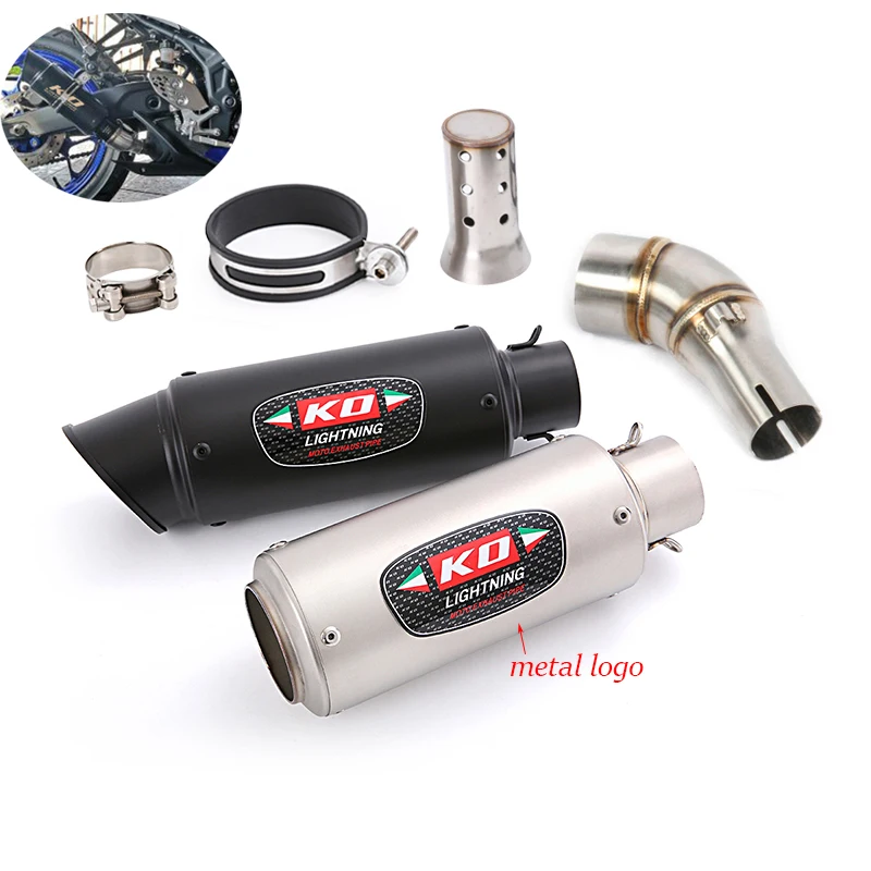 

For Yamaha YZF-R3 R3 R25 2014-2023 Motorcycle Exhaust Mid Link PIpe Slip On Muffler Escape With DB Killer Stainless Steel 51mm
