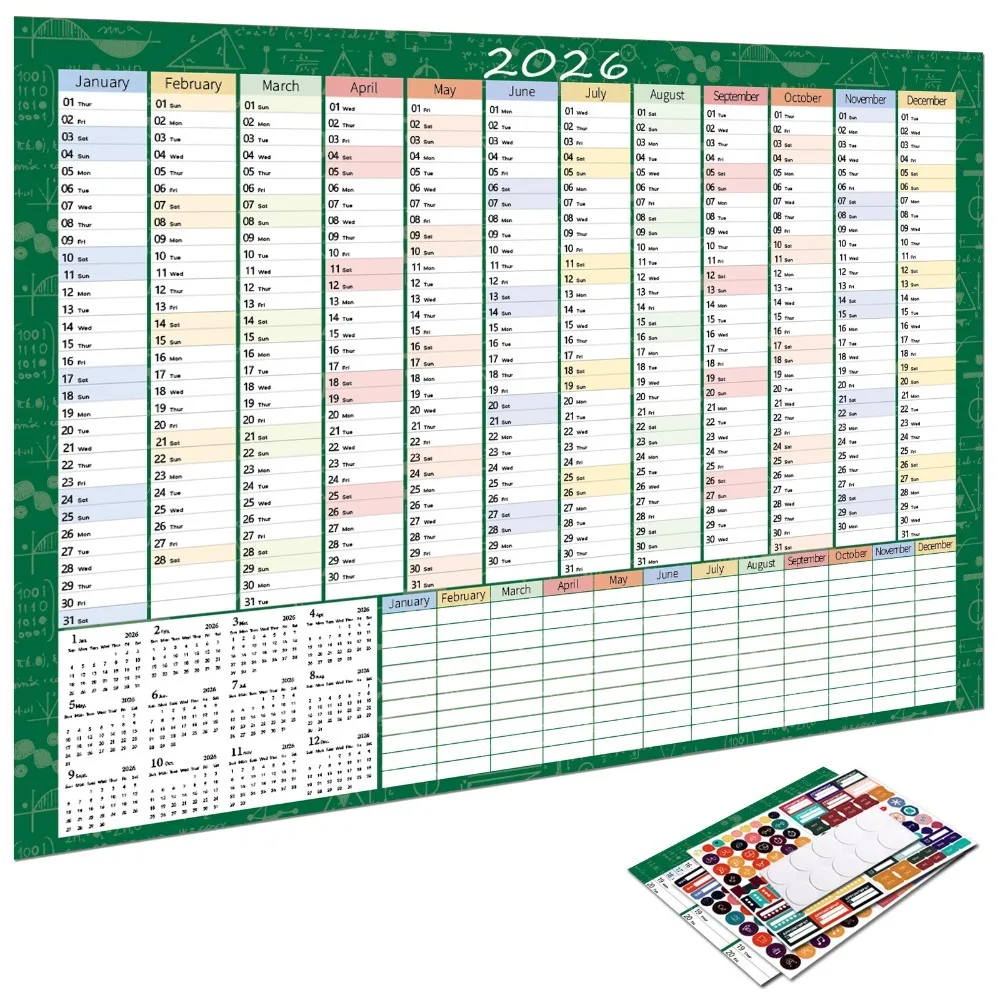 Large Wall Calendar and Daily Planner - Annual Agenda Organizer with To-Do List and Yearly Schedule