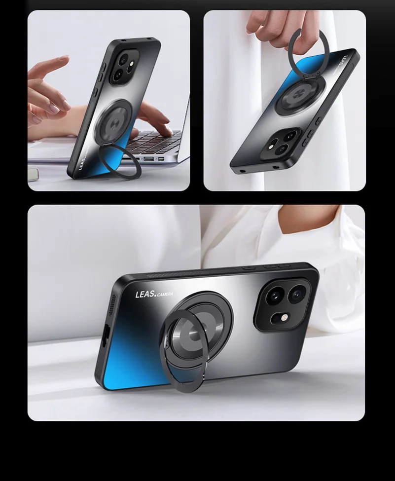 AG Matte Back Panel Metal Magnetic Holder Case - Sleek and Secure Design