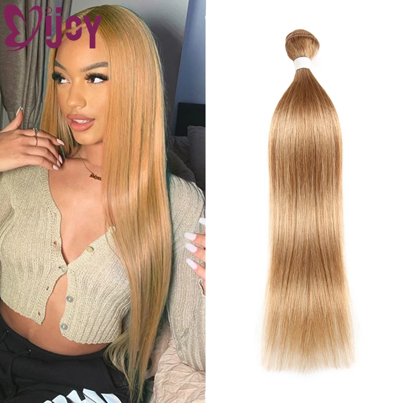 Straight Human Hair Bundles 8-26Inch Ombre Honey Blonde Brazilian Pre-colored Human Hair Weave Bundles Remy Extensions IJOY