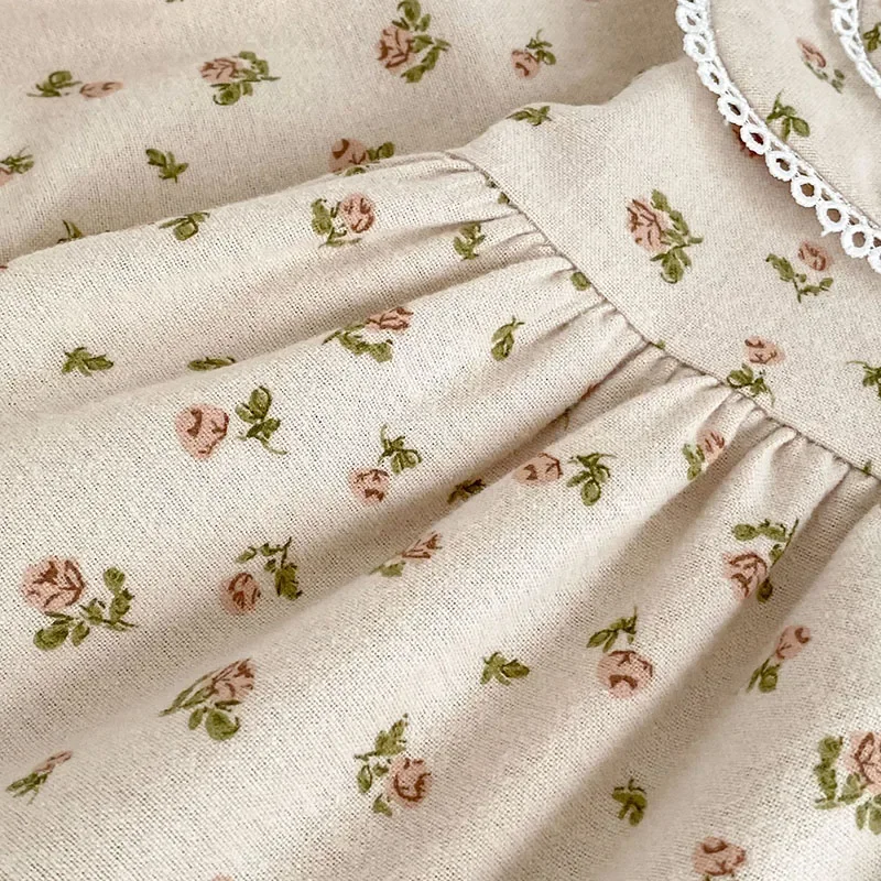 Autumn Floral Lace Kids Dress for Girls