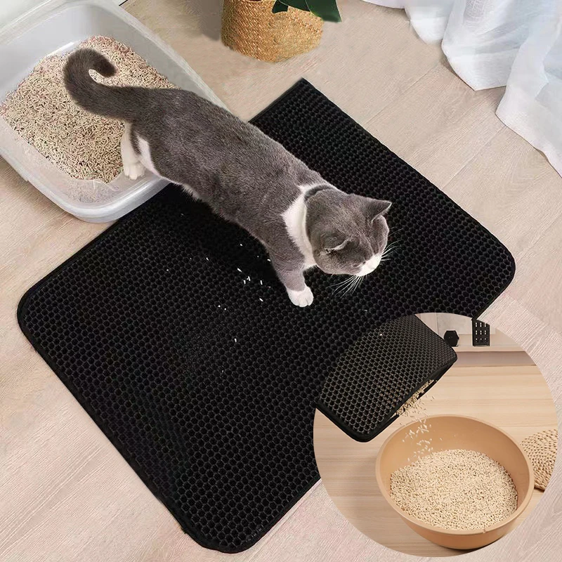 Hot-Breathable-Cat-Litter-Mat-Double-Strainer-Anti-flaking-Absorbent ...
