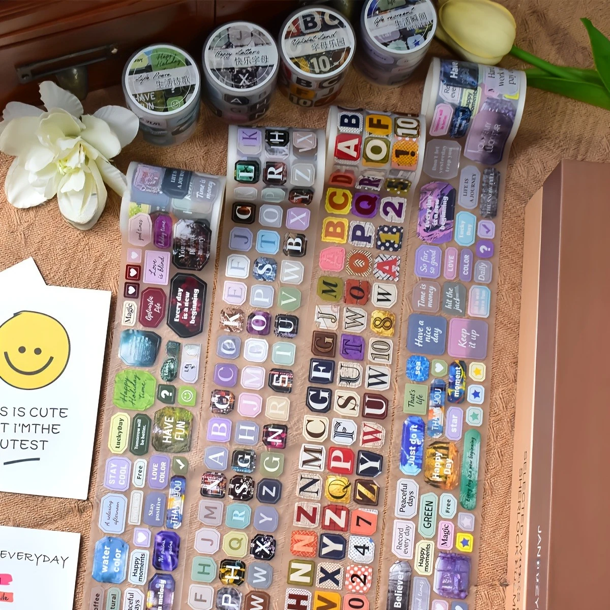 2.2m/롤 무광 프리컷 라이프 라벨 PET 와시 테이프 다이어리 스크랩북킹 저널 문구용 동기 부여 스티커