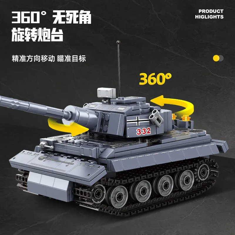 World War 2 construction Missile car building blocks Military tank model removab
