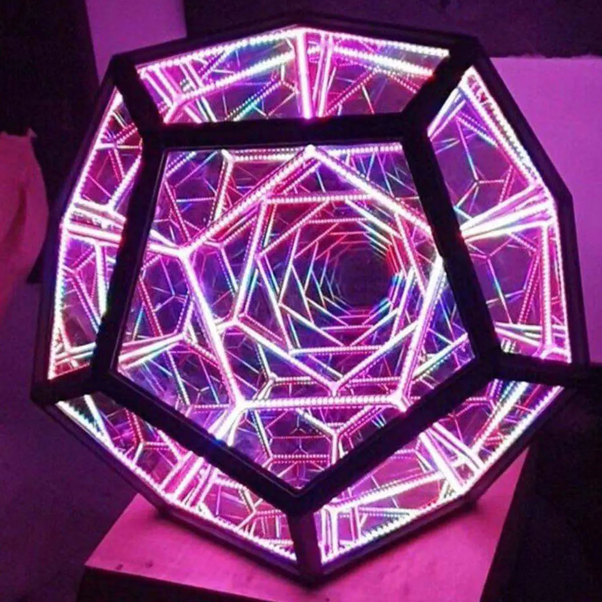 Tanie Fantasy geometria Space LED lampa artystyczna nieskończoność Dodecaedron kolor lampa sklep