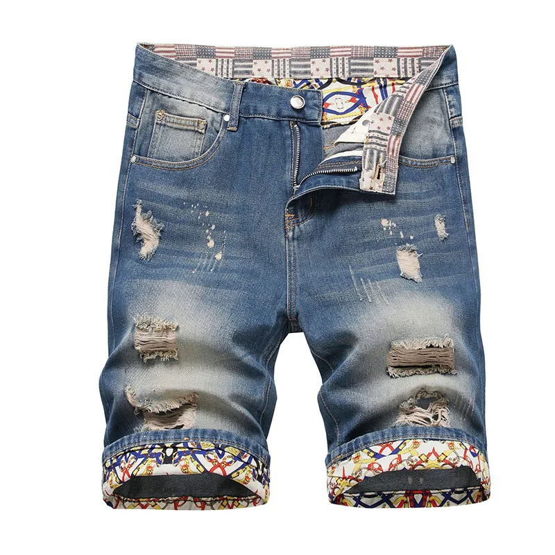 Summer Mens Ripped Short Jeans Brand Clothing Bermuda Cotton Shorts Men Thin Breathable Casual Denim Shorts
