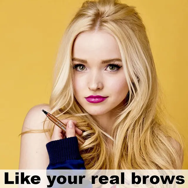 Crayon à sourcils liquide imperméable à l'eau, maquillage longue durée, cosmétique, crayon à sourcils à microlames, 4 points 3