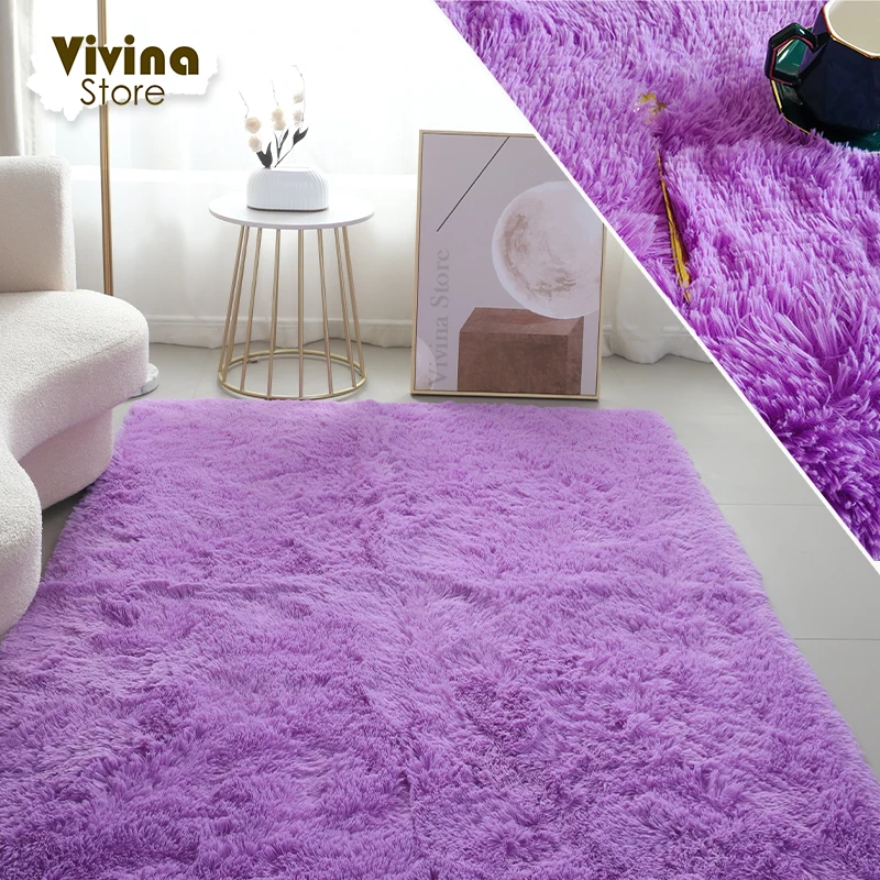 Solid Fluffy Rugs For Bedroom Children Room Mat Living Room Carpet Floor Mat Plush Rug Decorative Carpet Silk Wool Rug Plush Carpet Imitated Cashmere Carpet Kids Carpet Crystal Pile Rug Coral Velvet Rug Plush Play Mat