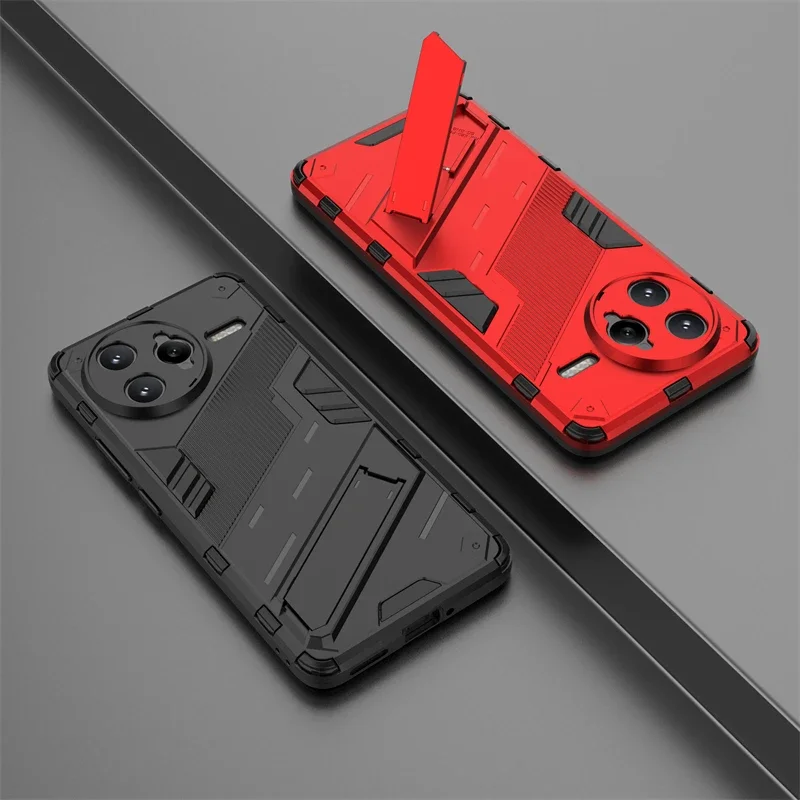Luxury Anti-Drop Shockproof Armor Phone Holder Case with Full Protective Hard Back Cover