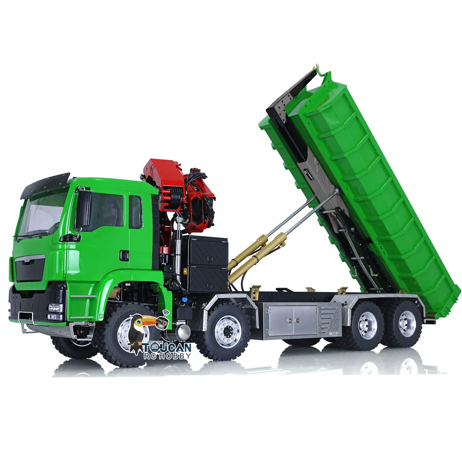 1/14 LESU RC Dumper Car 8*8 Roll On/Off Hydraulic Crane Tipper Truck Reversing Valve Painted Assembled Electric Toys THZH1310 3