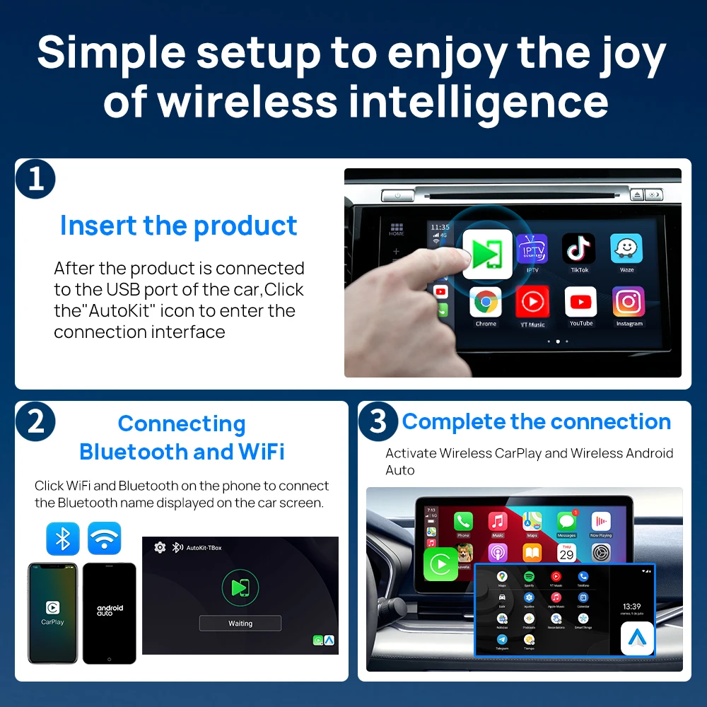 Qualcomm SDM450 CarlinKit CarPlay Ai Box 3-In-1  ȵ̵ ڵ TV ڽ  CarPlay  Snapdragon CPU 64G  CarPlay ڵ 