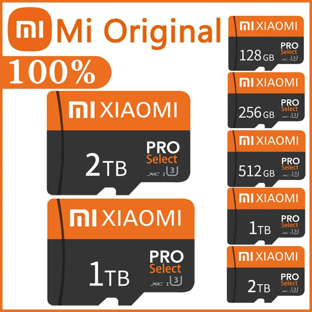 Tarjeta Micro SD original Xiaomi de 2 TB, 1 TB, 512 GB, tarjeta de memoria de alta velocidad de 256 GB, 128 GB, tarjeta de clase TF para equipos de drones, audio y PC