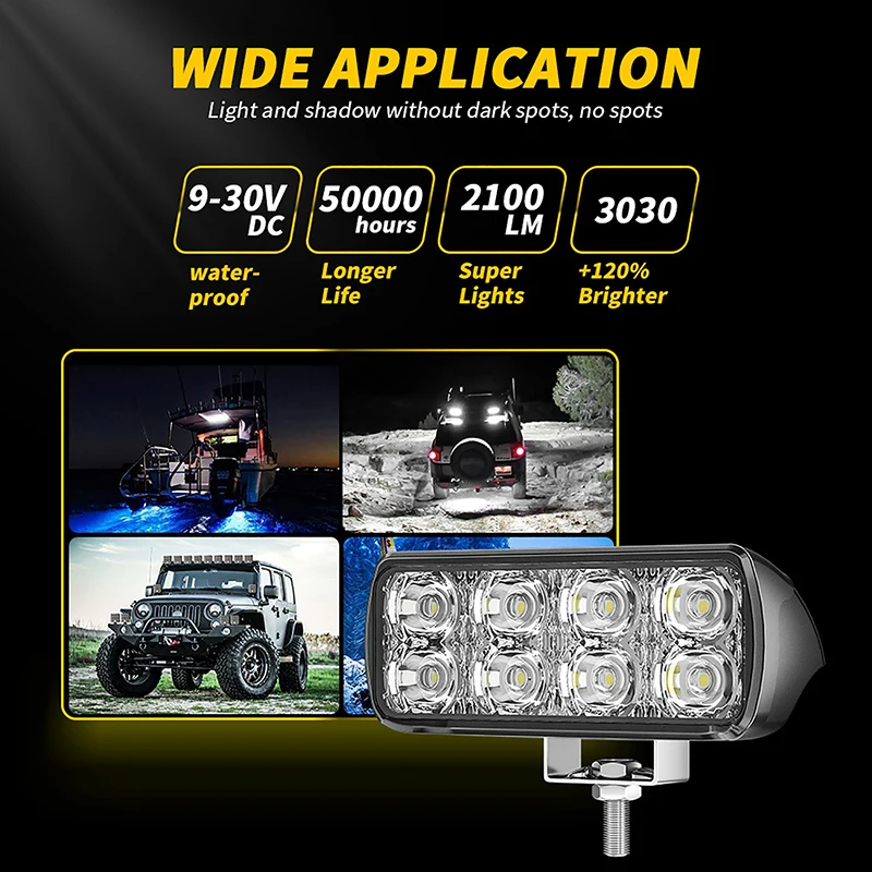 DRL LED  ÷ ۾, ε  SUV ڵ Ʈ ۾, 9-30V, 4WD, 12 Ʈ, 10W, 1 