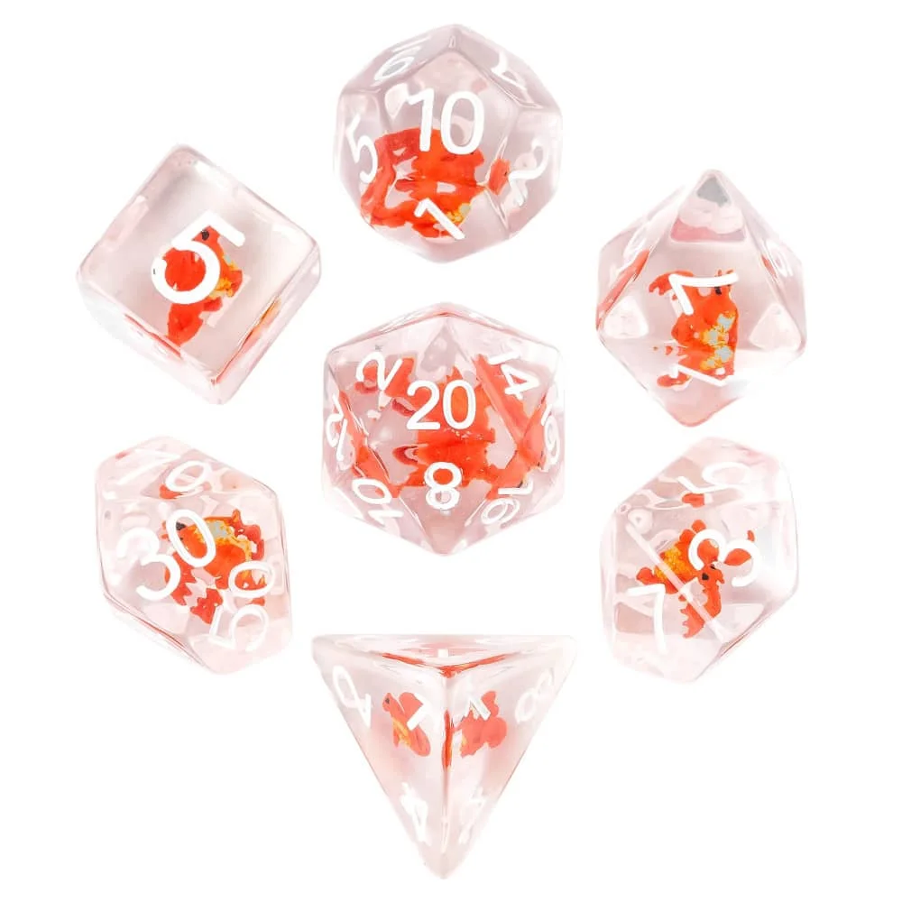 Cusdie 7-Piece Skull Transparent Polyhedral Dice Set