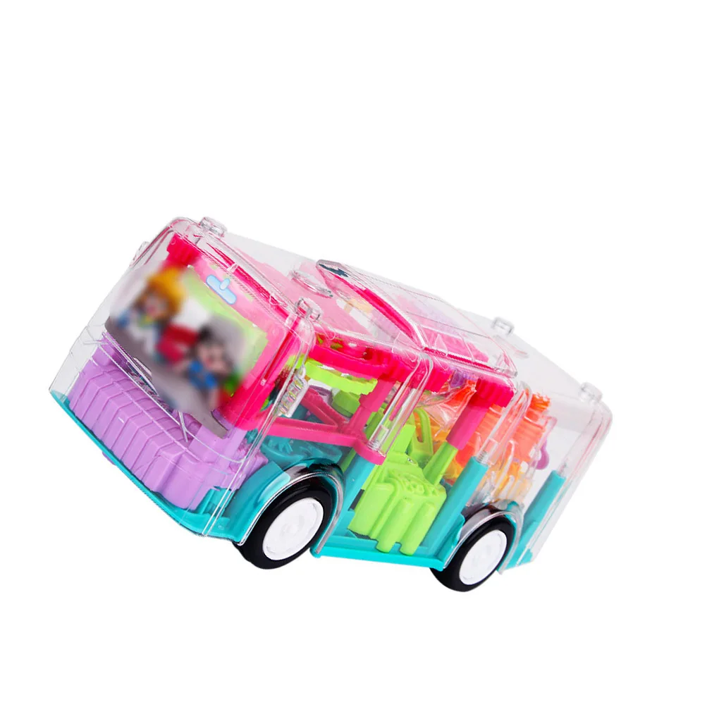 

Bus Toy Boys Girls Automobile Model Exquisite Transparent Glowing Car Model Toys Festival Gift Auto Playing Prop