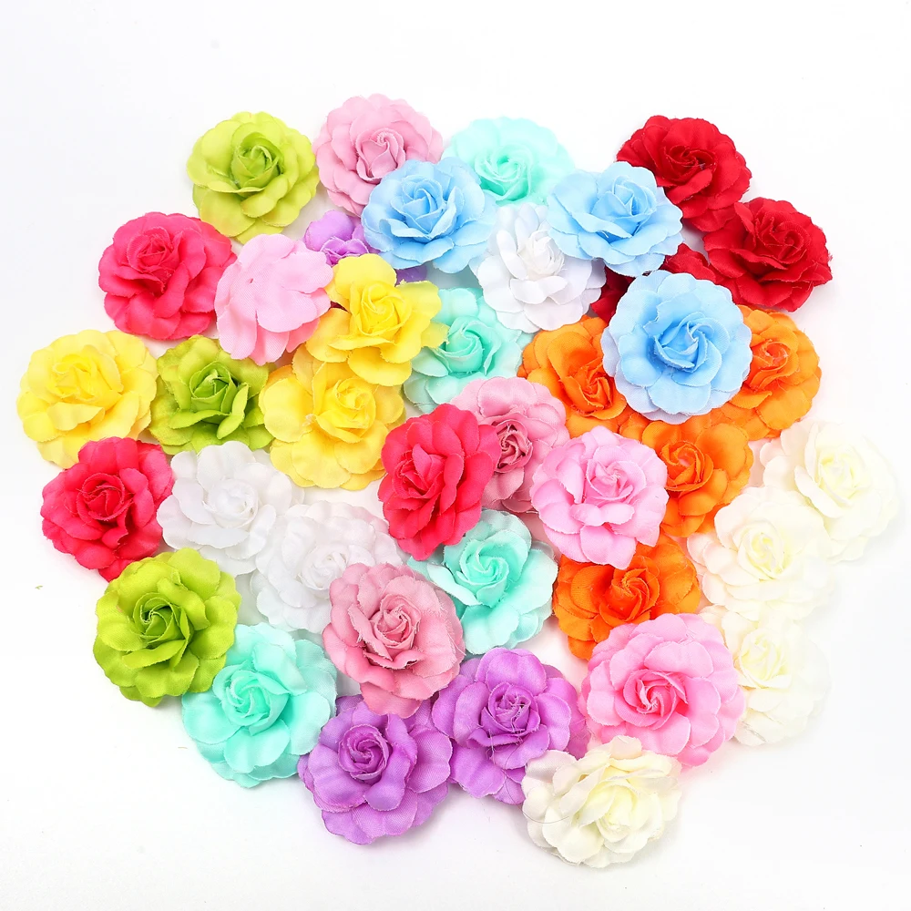 

Artificial Silk Mini Rose Flowers Head Wedding Home Decor DIY Christmas Garland New Year Scrapbook Gift Box Craft Fake Flower