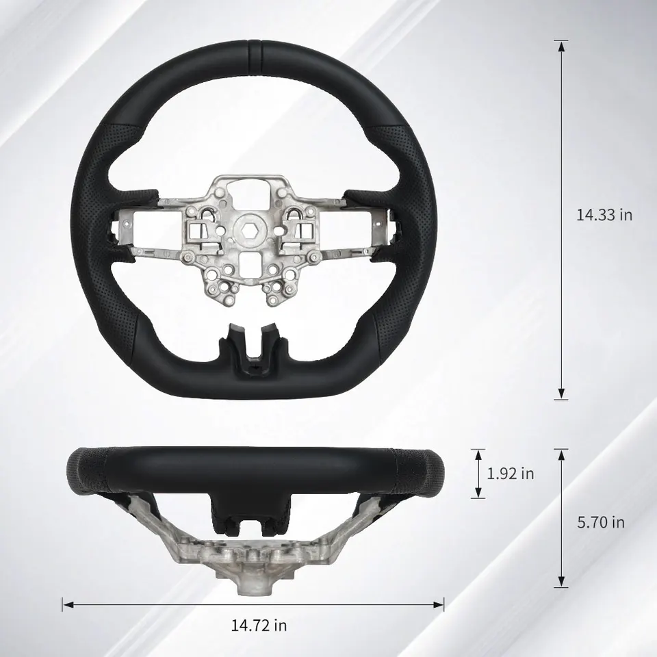 JIANGGAI Perfoated Leather Grip Steering Wheel, Hydro Dip