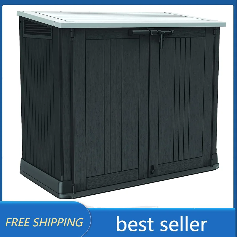 

Keter 4.3 x 2.3 Foot Resin Outdoor Storage Shed with Easy Lift Hinges, Perfect for Trash Cans, Yard Tools, and Pool Toys
