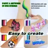 Bowitzki Carnival Professional Face Painting Kit for Kids Adults 12x10gm Body Stencil One Stroke Split Cake Rainbow Halloween 4